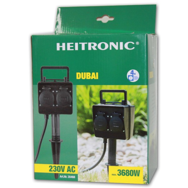 HEITRONIC Dubai Gartensteckdose 4-fach