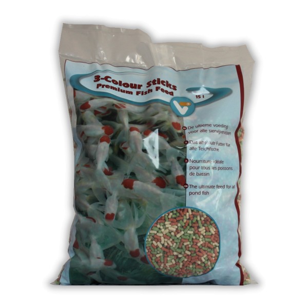 TEICHFREUND® 3-Farben Sticks Fischfutter 15L | © by gartenteiche-fockenberg