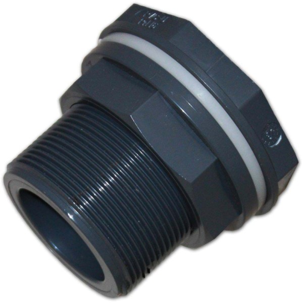 PVC Tankdurchführung 40mm x 2'' mit Außengewinde | © by gartenteiche-fockenberg.de